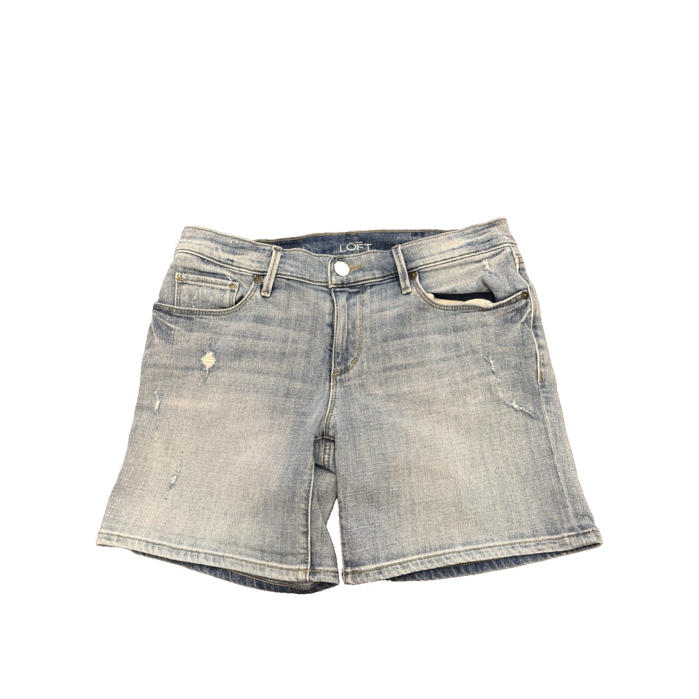 Ann Taylor Loft Denim Shorts Women’s 27/4 Light Wash Distressed